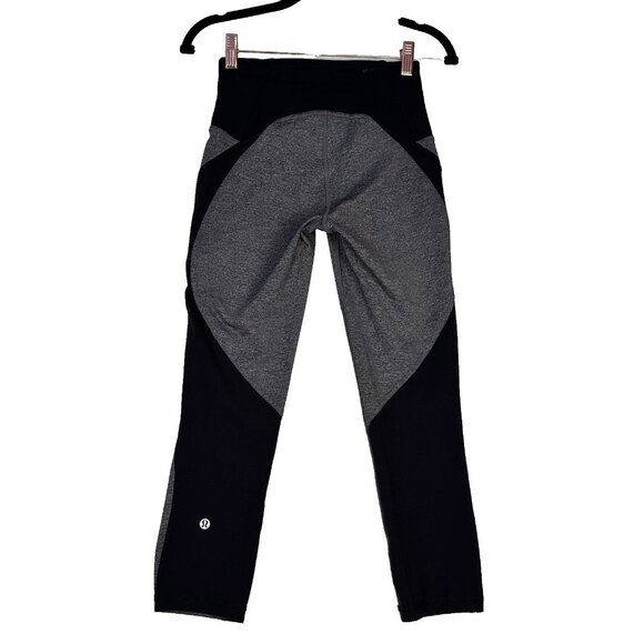 Lululemon Inspire Crop ll Luxtreme 3/4 Leggings Sz 6 Grey Black Yoga Athleisure - Picture 4 of 11